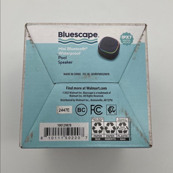 Bluescape Mini Portable Waterproof Bluetooth Pool Speaker IPX7 LED Lights- Black - Picture 6 of 7